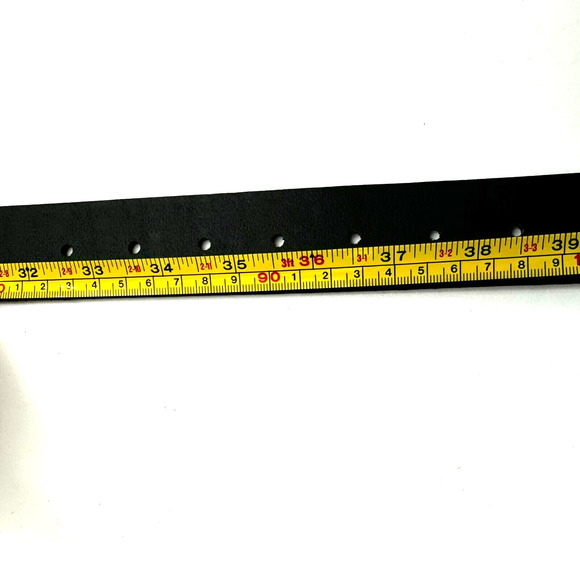 INC | NWT Mens Medium 34-36 Black Genuine Leather Western Silver Buckle Belt NEW - Picture 4 of 6